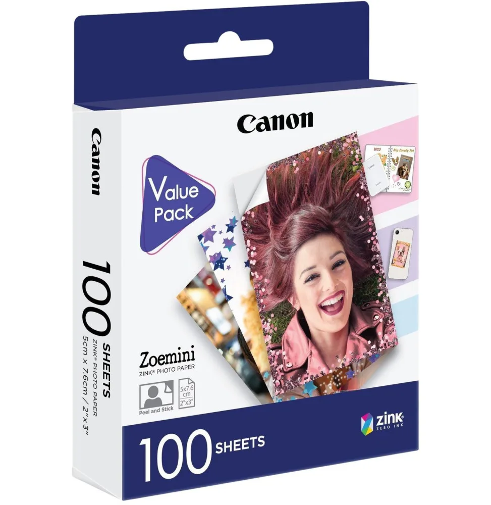 Akabli shop Papier photo Canon ZINK 5×7,6cm – Pack de 100