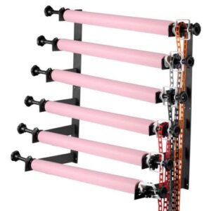 Akablishop Support murale avec enrouleur pour 6 fonds avec Contrepoids