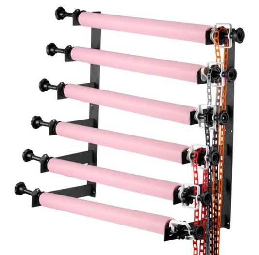 Akablishop Support murale avec enrouleur pour 6 fonds avec Contrepoids